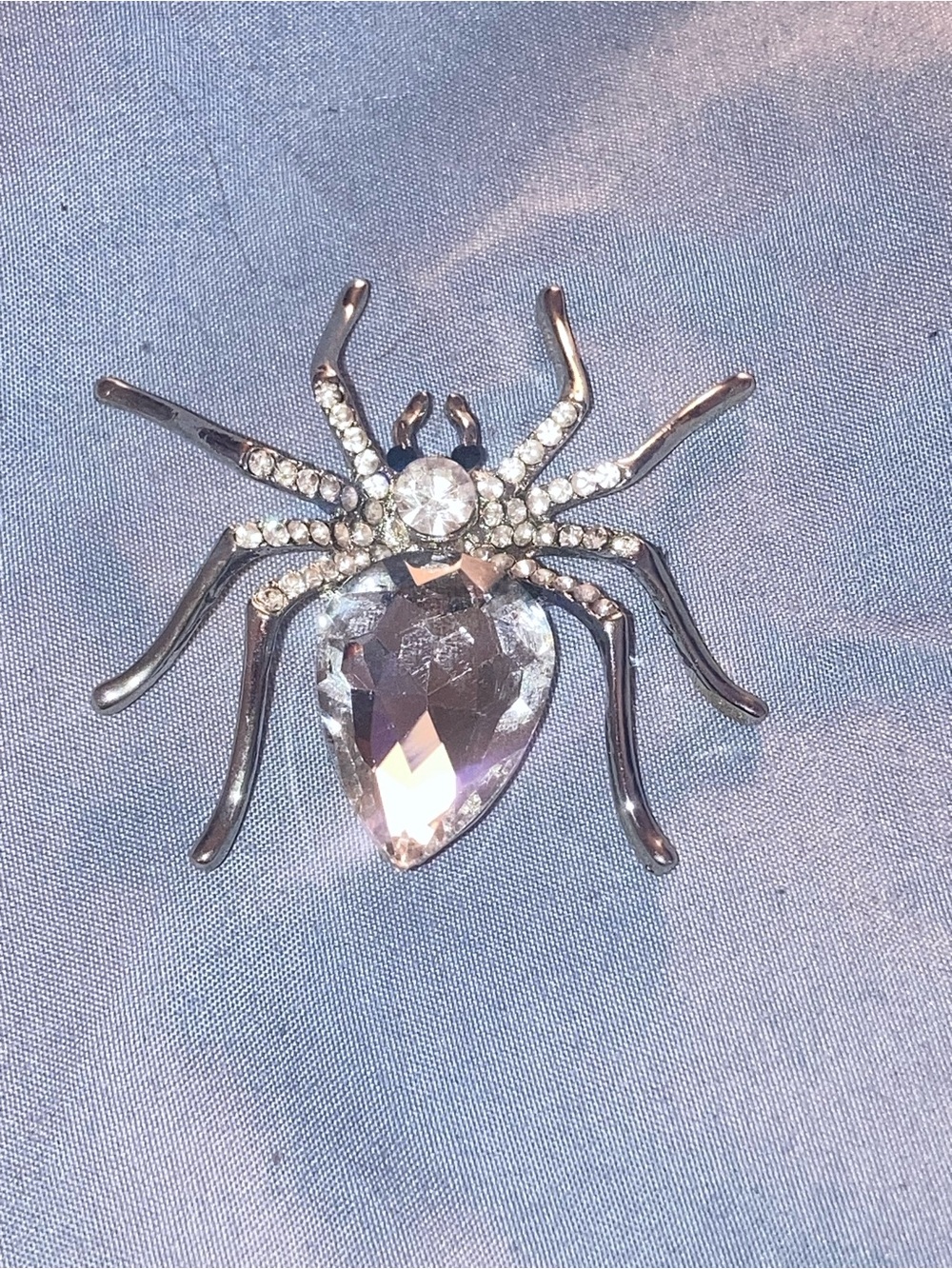 Crystal Spider Decorative Accent - Clear Silver